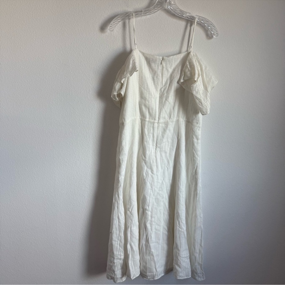 H by Halston‎ Cold Shoulder White Midi Dress Size: 8 - Picture 9 of 9